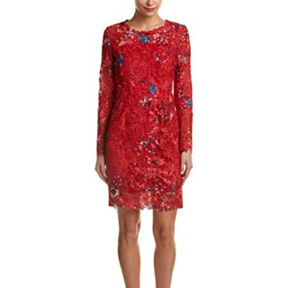 Ellie Tahari Elegant Red Lace Dress NWT